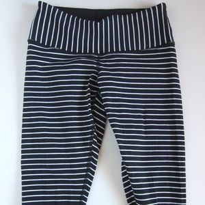 lululemon black & white stripe wonder unders RARE